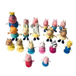🐽 19 Lot Official PEPPA PIG & FRIENDS Figures including King Daddy Pig 🐽